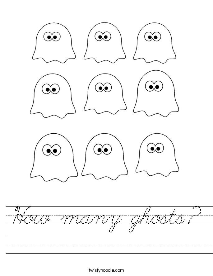 How many ghosts? Worksheet