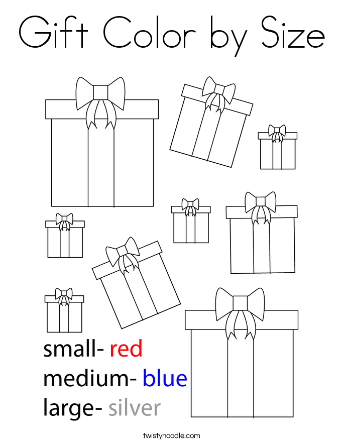 Gift Color by Size Coloring Page