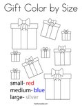 Gift Color by Size Coloring Page