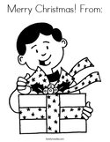 Merry Christmas From: Coloring Page