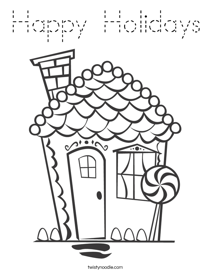 Happy Holidays Coloring Page