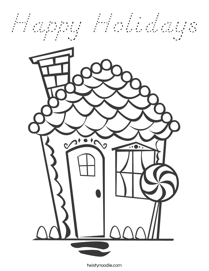 Happy Holidays Coloring Page