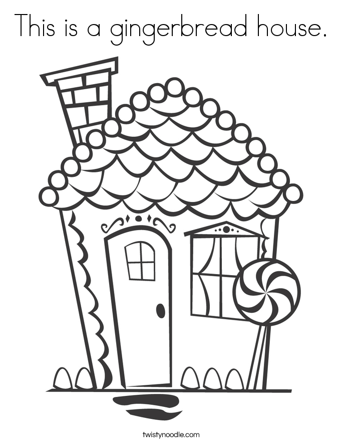 This is a gingerbread house. Coloring Page