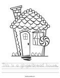 This is a gingerbread house. Worksheet