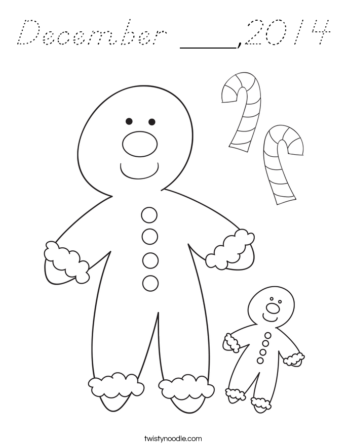 December ___,2014 Coloring Page
