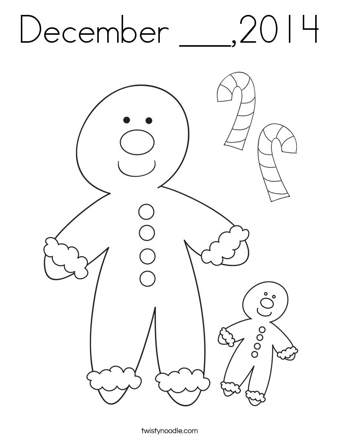 December ___,2014 Coloring Page