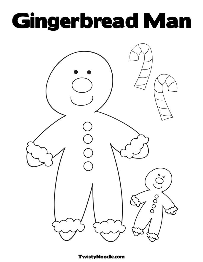 Gingerbread man and fox coloring pages