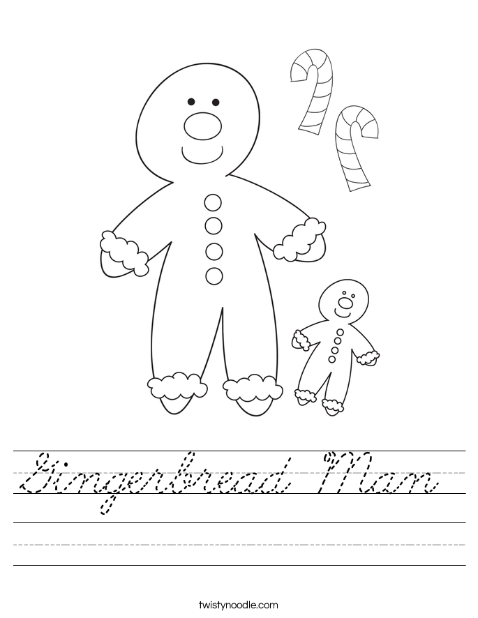 Gingerbread Man Worksheet