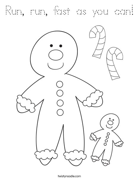 Gingerbread Man Coloring Page