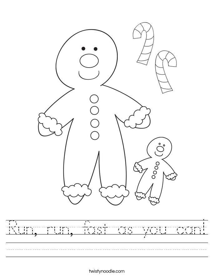 Run, run, fast as you can! Worksheet