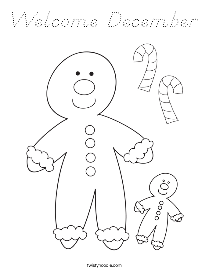 Welcome December Coloring Page