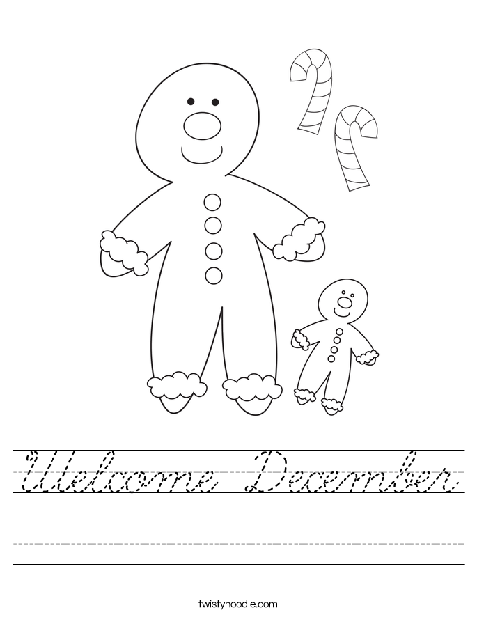 Welcome December Worksheet