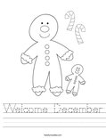 Welcome December Worksheet