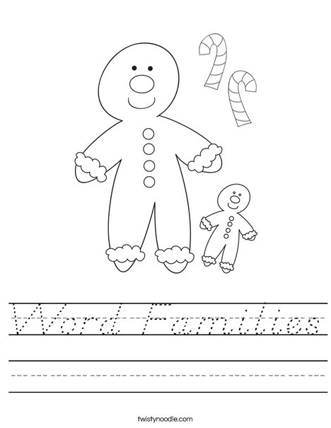 Gingerbread Man Worksheet