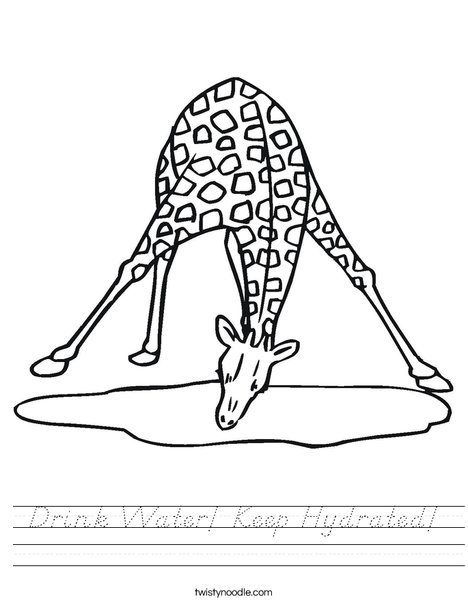 Giraffe Drinking Water Worksheet