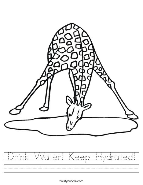 Download Drink Water Keep Hydrated Worksheet - Twisty Noodle