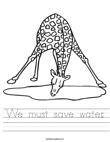 We must save water Worksheet - Twisty Noodle We must save water Worksheet - Twisty Noodle