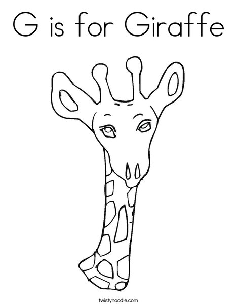 G is for Giraffe Coloring Page - Twisty Noodle