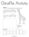 Giraffe Activity Coloring Page