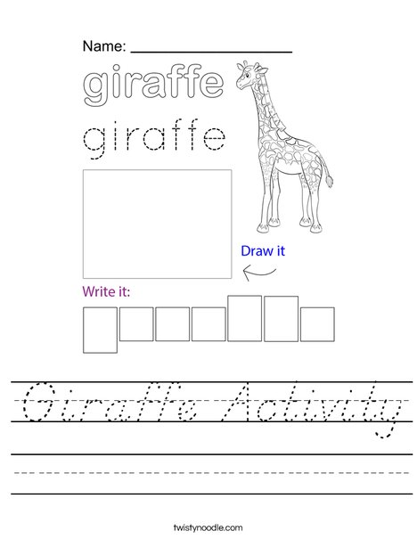 Giraffe Activity Worksheet