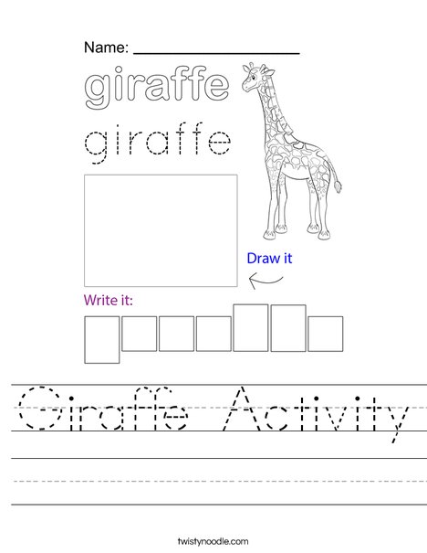 Giraffe Activity Worksheet