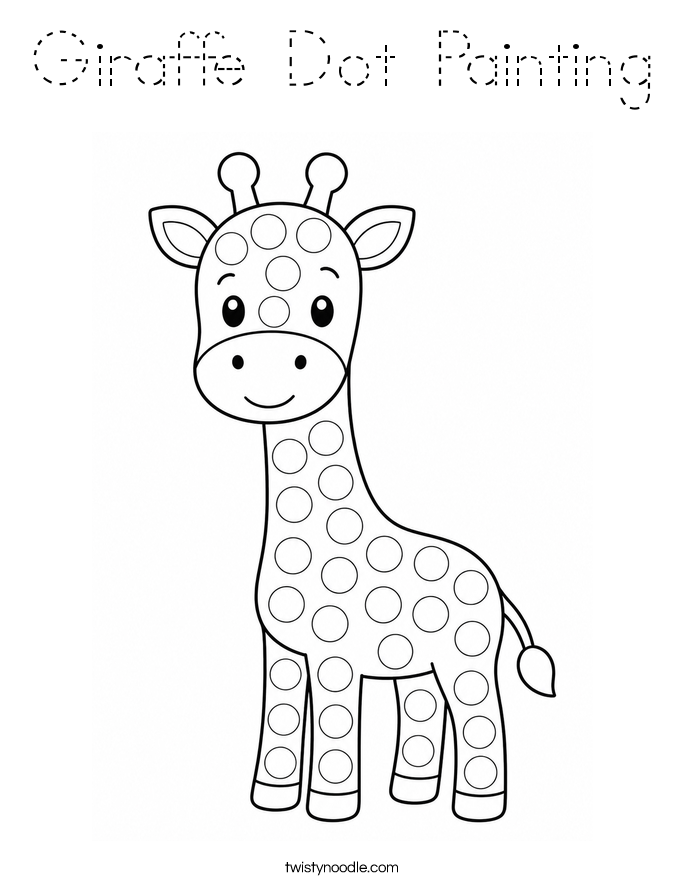 Giraffe Dot Painting Coloring Page