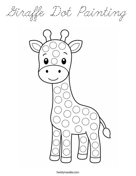 Giraffe Dot Painting Coloring Page