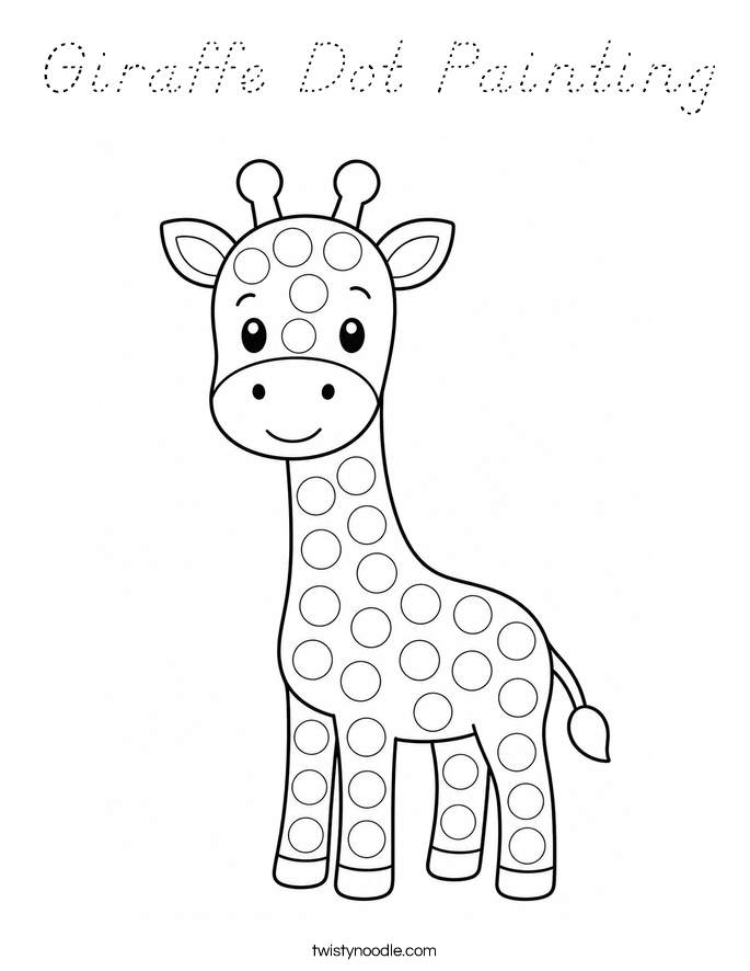 Giraffe Dot Painting Coloring Page