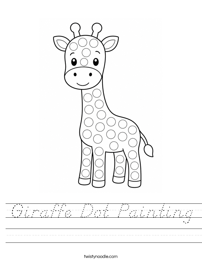 Giraffe Dot Painting Worksheet
