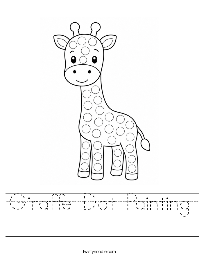 Giraffe Dot Painting Worksheet