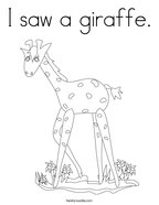 I saw a giraffe Coloring Page