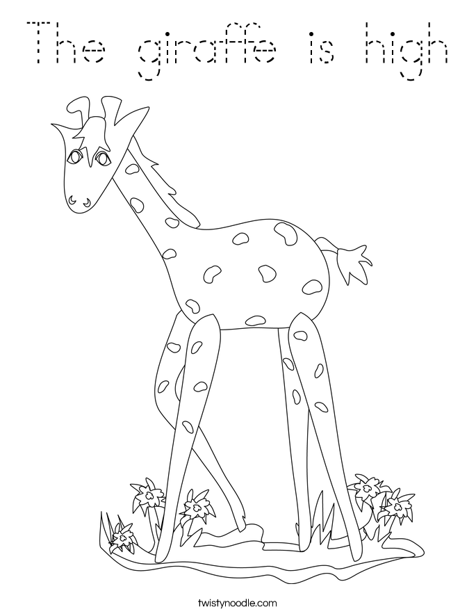 The giraffe is high Coloring Page