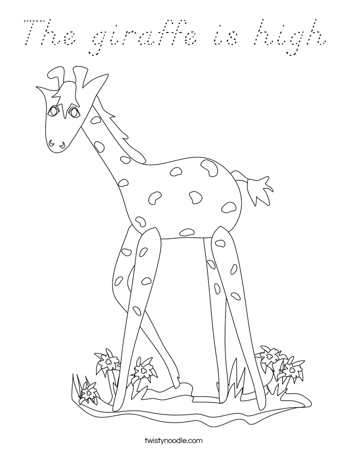 The giraffe is high Coloring Page