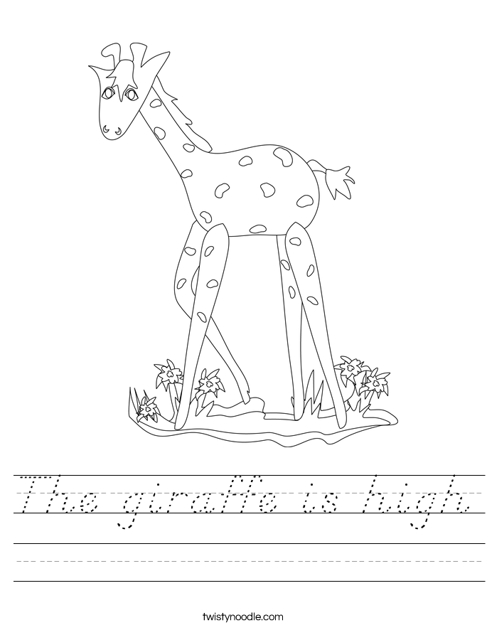 The giraffe is high Worksheet