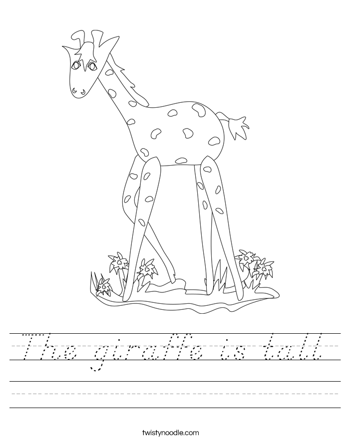 The giraffe is tall Worksheet