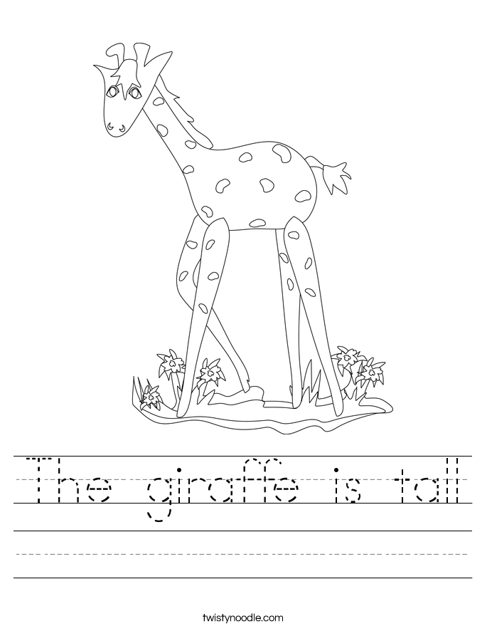 The giraffe is tall Worksheet