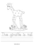 The giraffe is tall Worksheet