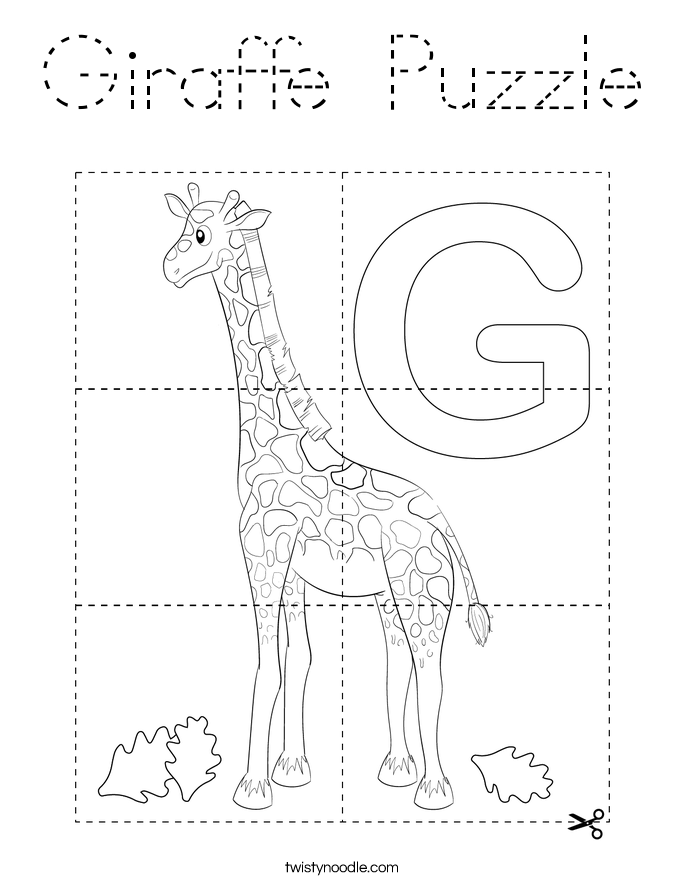 Giraffe Puzzle Coloring Page