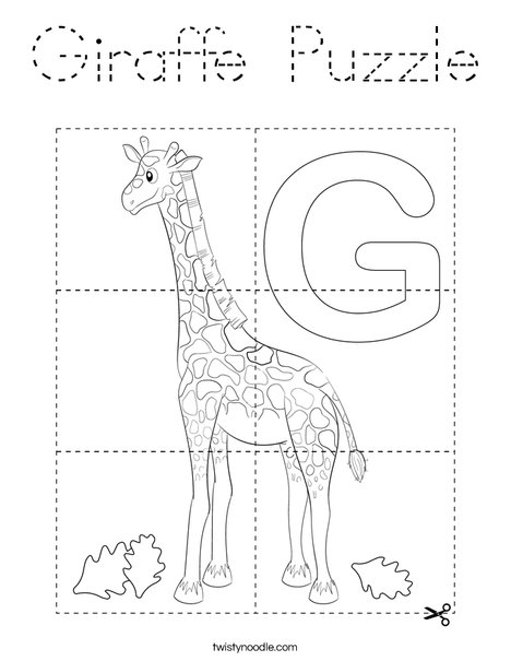 Giraffe Puzzle Coloring Page