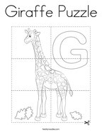 Giraffe Puzzle Coloring Page