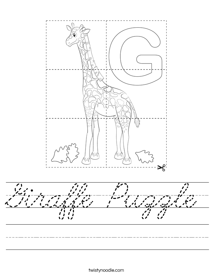 Giraffe Puzzle Worksheet