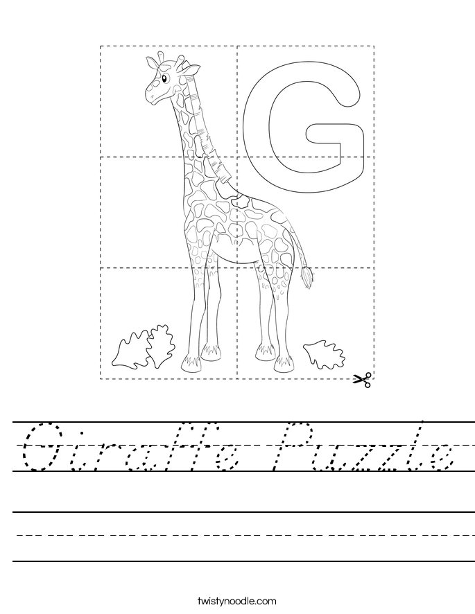 Giraffe Puzzle Worksheet