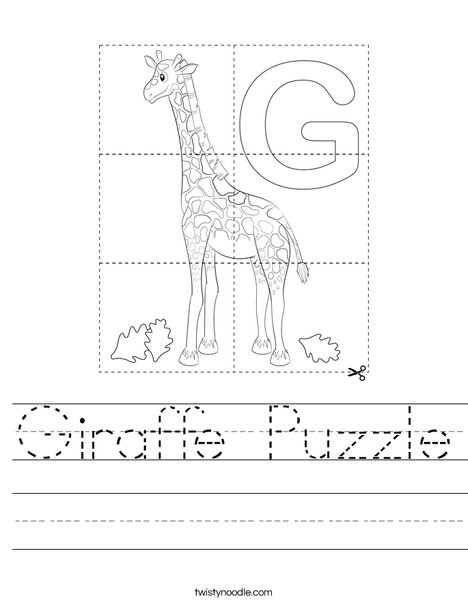 Giraffe Puzzle Worksheet