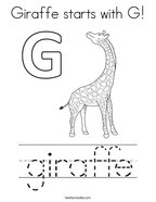 Giraffe starts with G Coloring Page