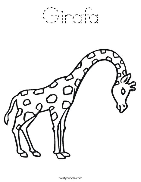 Giraffe with Bent Neck Coloring Page