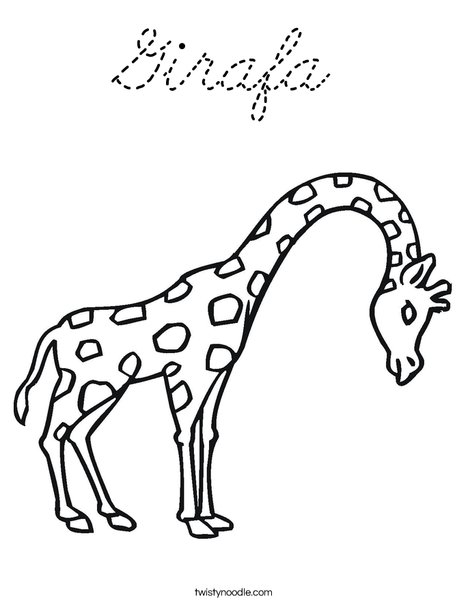 Giraffe with Bent Neck Coloring Page