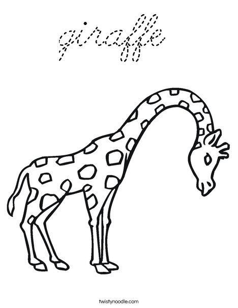 Giraffe with Bent Neck Coloring Page