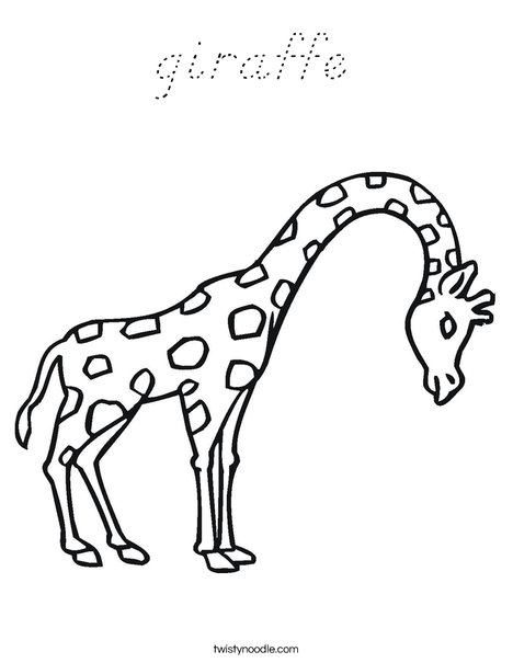 Giraffe with Bent Neck Coloring Page