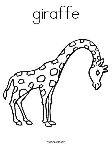 Giraffe with Bent Neck Coloring Page