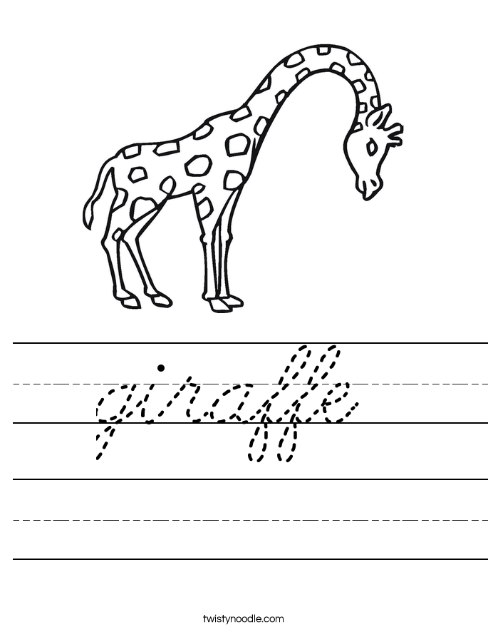 giraffe Worksheet